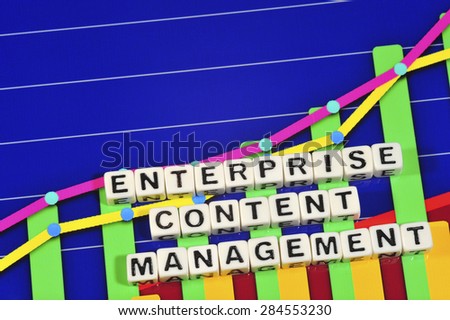 Business Term with Climbing Chart / Graph - Enterprise Content Management