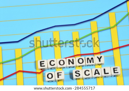 Business Term with Climbing Chart / Graph - Economy Of Scale
