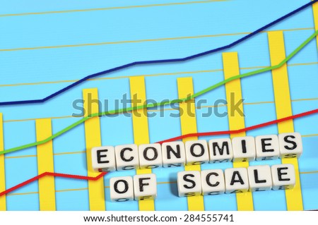 Business Term with Climbing Chart / Graph - Economies of Scale