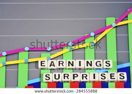 Business Term with Climbing Chart / Graph - Earnings Surprises
