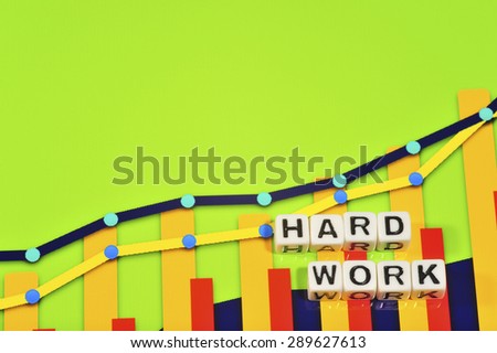 Business Term with Climbing Chart / Graph - Hard Work