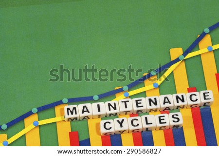 Business Term with Climbing Chart / Graph - Maintenance Cycles