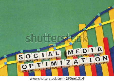 Business Term with Climbing Chart / Graph - Social Media Optimization