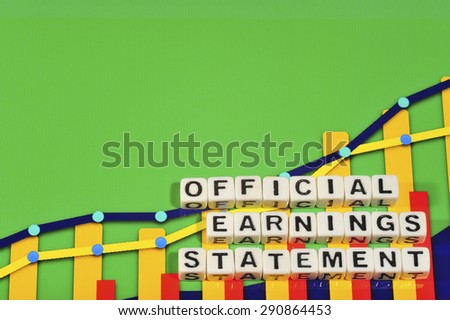 Business Term with Climbing Chart / Graph - Official Earnings Statement
