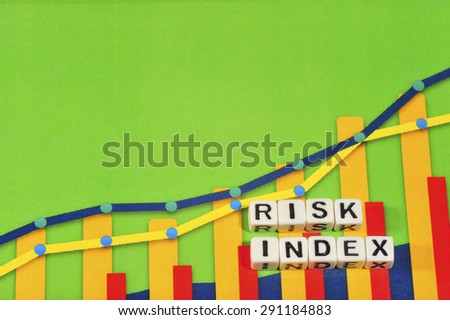 Business Term with Climbing Chart / Graph - Risk Index