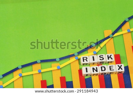 Business Term with Climbing Chart / Graph - Risk Index