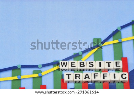 Business Term with Climbing Chart / Graph - Website Traffic