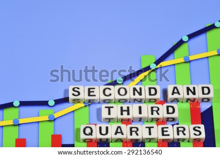Business Term with Climbing Chart / Graph - Second and Third Quarters
