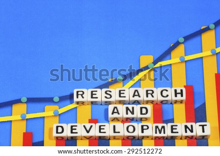 Business Term with Climbing Chart / Graph - Research And Development