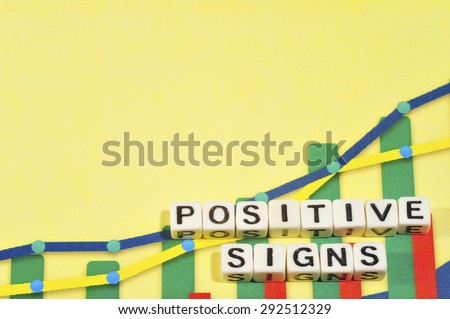 Business Term with Climbing Chart / Graph - Positive Signs