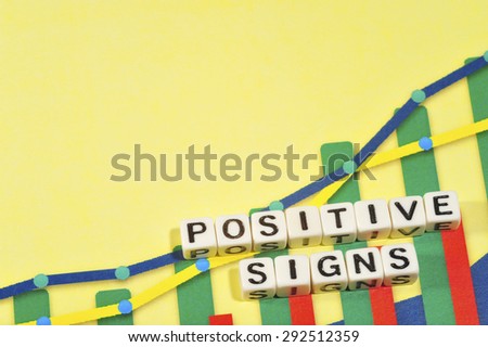 Business Term with Climbing Chart / Graph - Positive Signs