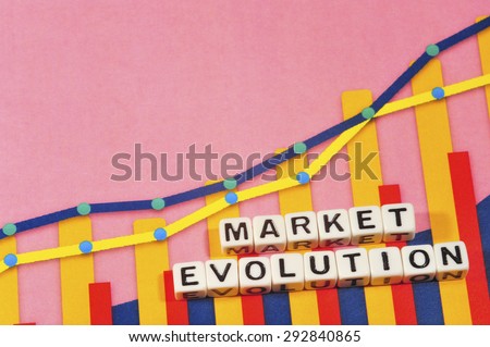 Business Term with Climbing Chart / Graph - Market Evolution