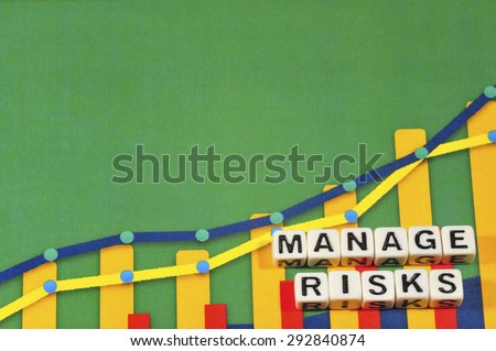 Business Term with Climbing Chart / Graph - Manage Risks