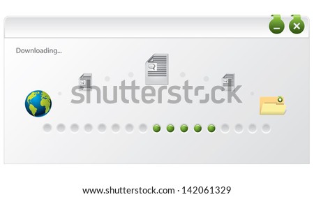 File download progress indicator window design on white background