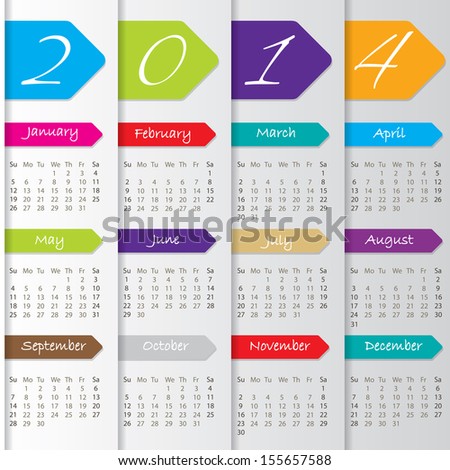 Arrow calendar design for the year 2014 Arrow calendar design for the year 2014