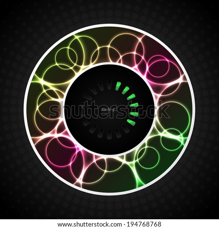 Loading progress with abstract green and pink plasma background