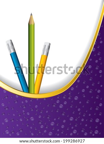 Background design with pencils for school start