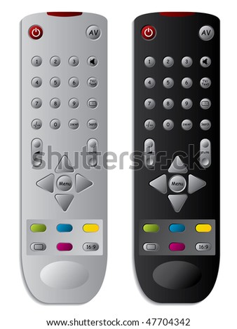 Television Remote Control on Tv Remote Controls Stock Vector 47704342   Shutterstock