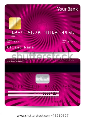 Cool Credit Card Design Stock Vector Illustration 48290527 : Shutterstock
