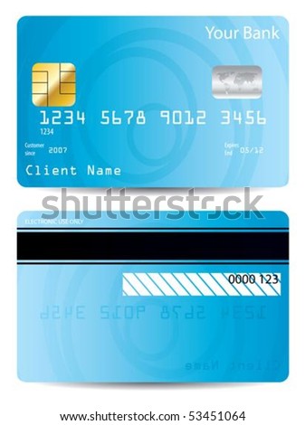 credit cards designs. blue credit card design