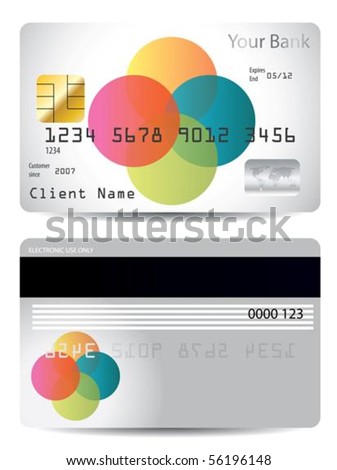 credit cards designs. stock vector : credit card design with color dots