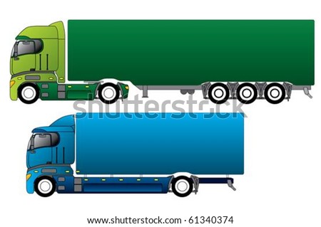 European Trucks With Different Cargo European Trucks With Different Cargo Stock Vector