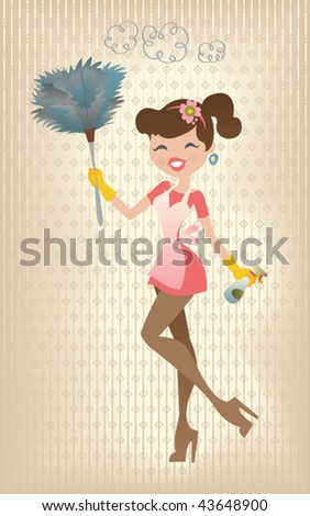 stock vector Retro Sexy Housewife Vector illustration of a sexy housewife