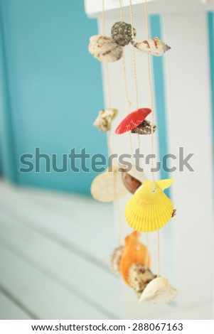 garland of seashells. marine decorations
