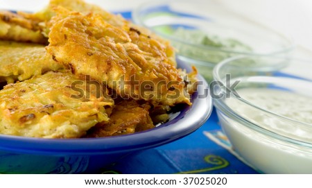 Potato pancake with sour cream