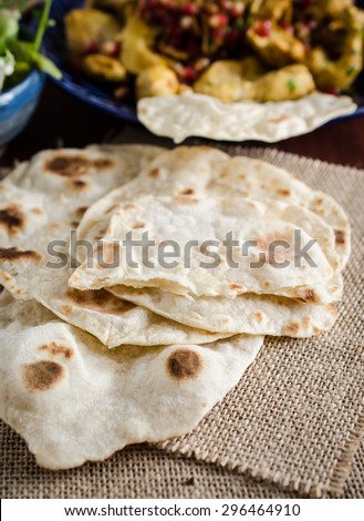 Indian bread made with whole wheat flour