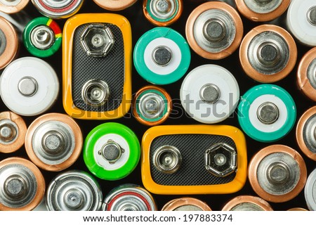 a selection of batteries