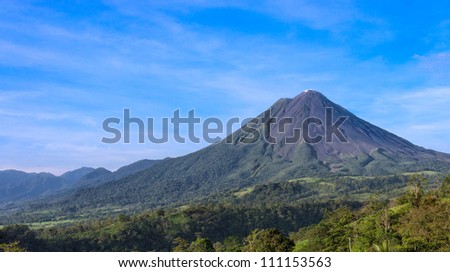View of the Arenal Volcano in the province of Alajuela in Costa Rica.
