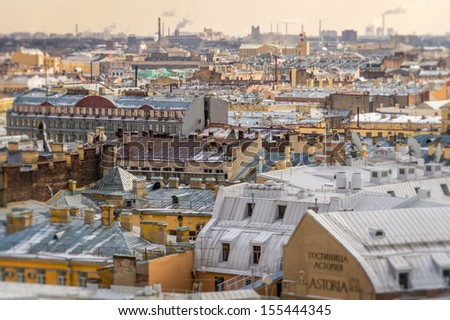 Aerial view of Saint Petersburg from Saint Isaac\'s Cathedral
