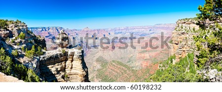 Panoramic view of South Rim in Grand Canyon, National Park. This is a 35 MP image composed of more than 10 individual shots.
