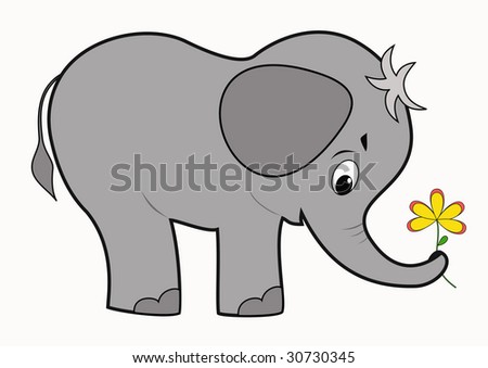 baby elephant clip art. stock vector : Funny aby