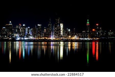 new york city at night backgrounds. of New York City at night,