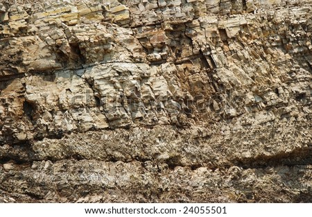 Layered Rocks Texture. Sedimentary rock.