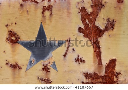 A nice background image featuring an army star. Rusty texture and chipping paint.