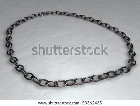 3d chain with circular links, can be used for web or print