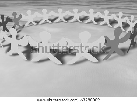 United people chain with shadows, can be used for web or print