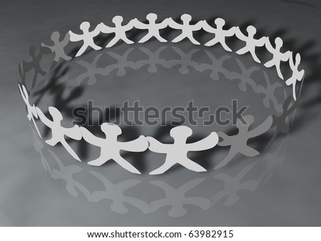 United people chain with shadows, can be used for web or print
