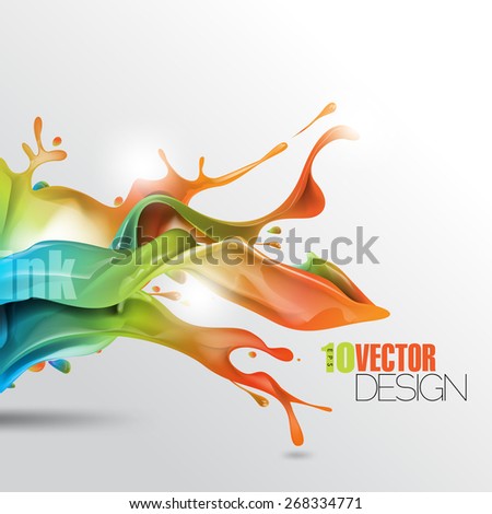 multicolor splash of wet ink paint with shadow eps10 vector background multicolor splash of wet ink paint with shadow eps10 vector background