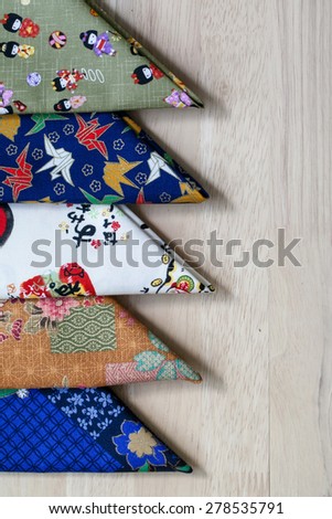 Closeup patterned fabric of Japan