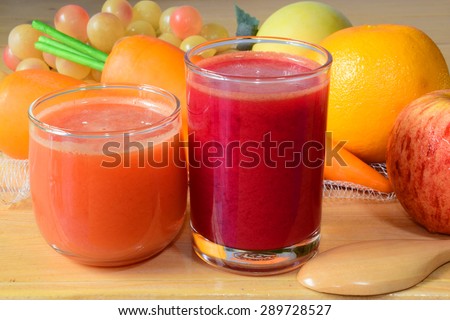 Fresh mixed fruit juice, beetroot, apple, guava, carrot, pineapple