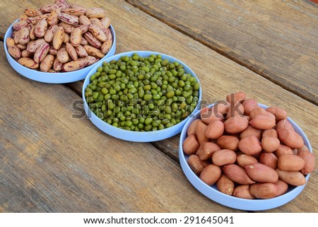 Variety of Beans in round shaped