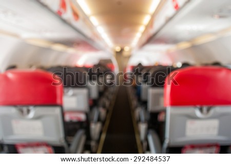 Blurred image of airplane cabins