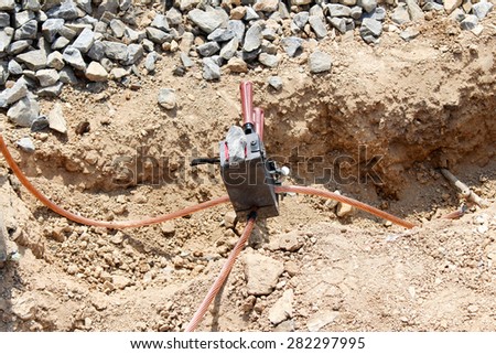 Welding copper ground wire on ground grid substation