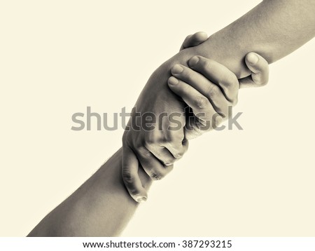 helping hand, isolated, toned image