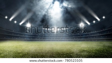 football soccer stadium at night