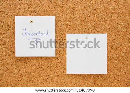 memo board with message Important and one empty